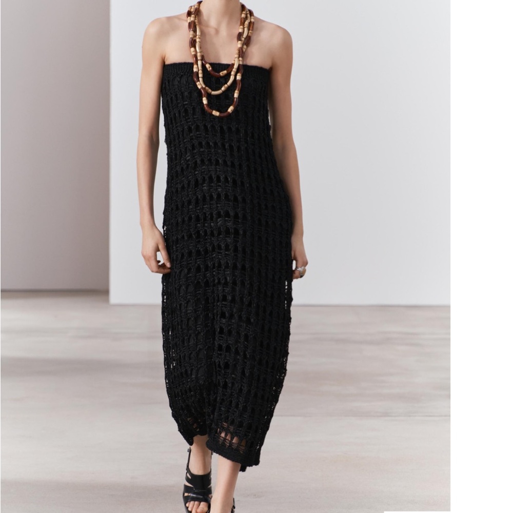 Zara knit midi black dress
